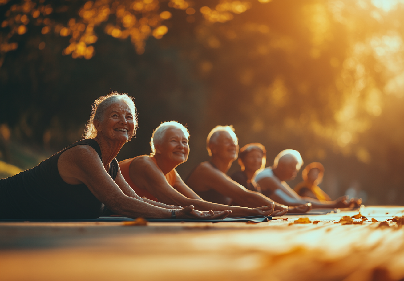 Старша жінка медитує